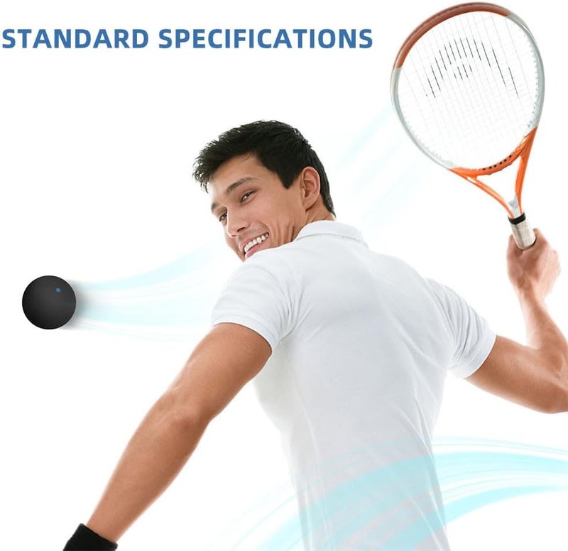 NUOBESTY Squash Ball, 3pcs High Elasticity Bounce Rubber Balls Single Dots, Squash Accessories for Training and Practice, Indoor and Outdoor Sports, Competition - Image 4